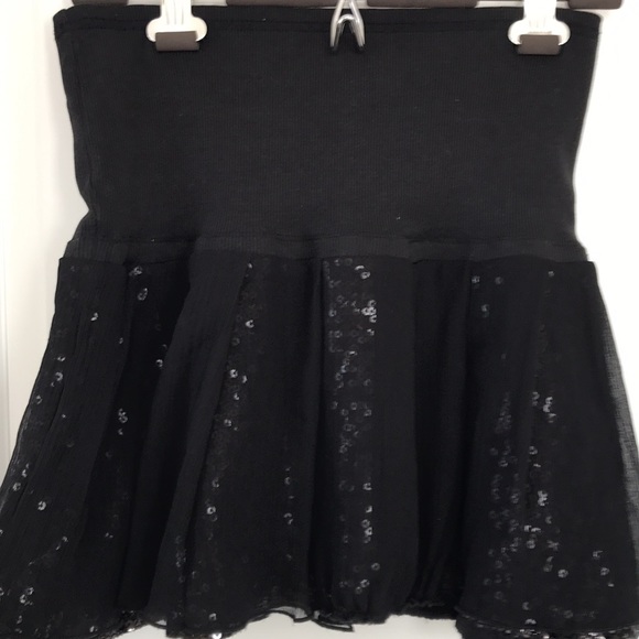 Black Free People Sequinned Mini Skirt - Picture 4 of 9